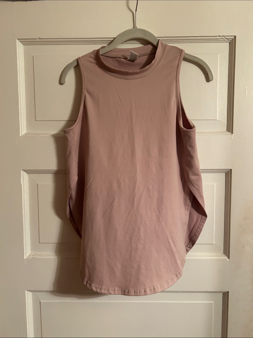 Sleeveless Mock Neck Tank Top in Dusty Rose